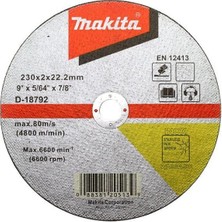 Makita Inox Kesme Taşı  -  Düz 230X2 mm