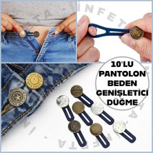 İnfeta 10 Adet Metal Kot Pantolon Bel Genişletici Düğme- Beden Genişletici Yedek Kot Düğmeleri -Pantolon Bel Uzatıcı