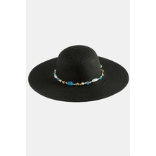 Hg.Aksesuar Boncuklu Hasır Şapka