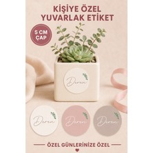 Yeap Office Kişiye Özel 5 cm Yuvarlak Hediyelik  Etiketi 54 Adet - Kuşe Parlak Etiket