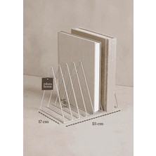 Edora Home Parlak Silver Masa Üstü Kitap Düzenleyici Ofis Salon Organizer
