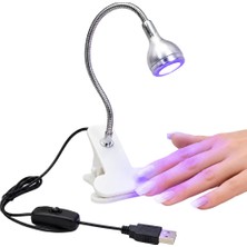 Tekno Hediye Powermaster  Uv Protez Tırnak Yapıştırma Para Kontrol Cob LED 5 Volt USB Masa Lambası Anahtarlı Beyaz