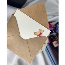 Brf Store Megsan Teddy Kart Ayılı Not Kartı Yazısız Kart Tek Taraflı Boş Yazılabilir Mesaj Kartı 8x5 cm - 10 A
