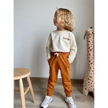 Brf Store Megsan Erkek/kız Çocuk Jogger Eşofman Altı Cepli Paçası Kaşkorseli Camel
