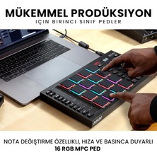 Brf Store Megsan Akai Professional Mpc Studio USB Mıdı Pad Kontrolör | 16 Hıza Duyarlı Rgb Mpc Pedi, Mpc Yazıl
