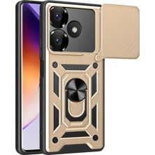 Mestore Xiaomi Redmi 13 4g Kılıf Pars Lens Yüzüklü Silikon - Gold