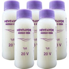 New Favor 5 Adet Oksidan Krem Saç Boya Sıvısı 6'lık 20 Volüme 60 ml