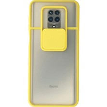 Royaleks Xiaomi Redmi Note 9 Pro Kılıf Palm Buzlu Kamera Sürgülü Silikon - Sarı