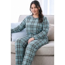 Siyah İnci Desenli Termal Kumaşlı Ultra Soft Yumuşak Büyük Beden Battal Boy Örme Pijama Takımı 26226708