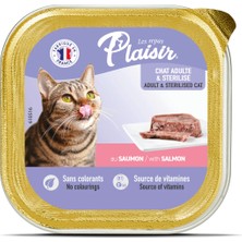 Mestore Plaisir Somon Balıklı Pate Kısırlaştırılmış ve Yetişkin Kedi Yaş Maması 100 gr - E-001