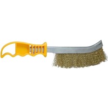 Brf Store Megsan Plastik Saplı Tel Fırça, Pirinç Telli, Sarı Saplı, Pas ve Kir Temizleme Için