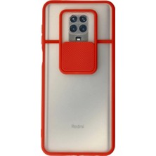 Royaleks Xiaomi Redmi Note 9 Pro Kılıf Palm Buzlu Kamera Sürgülü Silikon - Kırmızı
