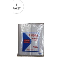 Gipaş Bakkaliye Naylon Torba 5'kg Lık 30X52 cm 5 Paket (Takriben 550 Adet)
