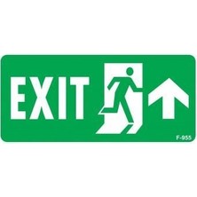 Mestore Exit Yukarı Sağ Ok Işaretli Uyarı Levhası 17,5X25 KOD:955 - 9996670625326