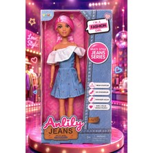 Halley Moda Bebek Oyuncak – Pembe Saçlı Kot Kıyafetli Bebek Oyuncak - Kız Çocuk Hediye 3+ Yaş