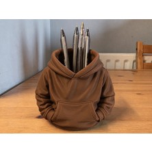 Brf Store Megsan Kapüşonlu Sweatshirt Kalemlik – 3D Baskı Masaüstü Organizer-Kahverengi