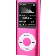 Brf Store Megsan Junglee (224) Pembe Dijital Renkli Ekranlı Mp3-Mp4 Çalar Hafıza Kartı Girişli Metal ile Uyuml