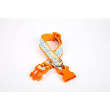 Mestore Doggie Pati Desenli Dokuma Köpek Boyun Tasması 3 cm x 36-60 cm Turuncu - EABT3002-TRNC