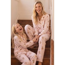 Siyah İnci Desenli Termal Kumaşlı Ultra Soft Yumuşak Düğmeli Örme Pijama Takımı 26226812