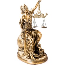 Brf Store Canarino Mukko Home Adalet Terazisi Heykeli Themis 28CM Hediyelik Avukat Hakim Dekoratif Antik Gold,