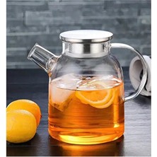 Royaleks Group Çelik Kapaklı Borosilikat Uzun Cam Demlik 1800 ml ROYALEKS-CM-2003