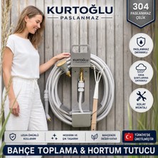 Kurtoğlu Paslanmaz Paslanmaz Çelik 304 Kalite Çelik Bahçe Hortum Askısı Askı Düzenleyici