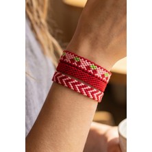 Chic Shoppine Kiraz Makrome Bileklik 3'lü Set