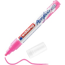 Brf Store Canarino Edding 5100 Akrilik Markör Orta - Neon-Pembe - 1 Su Geçirmez Akrilik Markör - Yuvarlak Uçlu