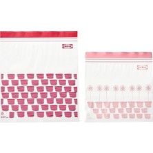 Brf Store Canarino Kilitlenebilir Buzdolabı Poşeti, Kırmızı-Pembe, 2,5 Lt ve 1,2 Lt, 50 Adet