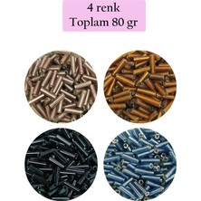 Royaleks Group Uzun Boru Kesme Boncuk Çap 2mm Uzunluk 10 mm - 4 Renk - Toplam 80 Gram - BNC426