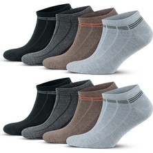 Brf Store Canarino Gowith 4'lü-8'li Pamuklu Kısa Spor Relax Desenli Esnek Erkek Patik Çorabı 3147