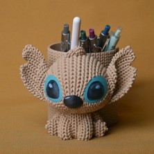 Brf Store Canarino Knitted Kalemlik – 3D Baskı Sevimli Karakterli Masaüstü Kalem Organizeri-Bej