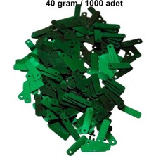 Royaleks Group Koyu Yeşil 15 x 5 mm Dantel Oya Yazma Halhal Abiye Lazer Kesim Pul 1000 Adet / 40 Gram