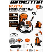 Maxstar 7.9 Hp Benzinli Sırt Tipi Tırpan 6ın1 Süper Set Ot Çalı Çim Biçme Akrobat Çapa Eşeleme Set