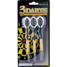 Brf Store Canarino Delta Dart Oku (3’lü Set) - Çelik Uç + Pirinç Gövde + Renkli Kanat - Dart Oku Seti, 22 gr
