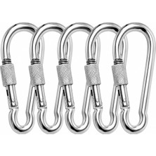Brf Store Canarino Metal Vidalı Karabina 6 mm 5 Adet | Çok Amaçlı Kullanım,dağcılık Kamp Malzemeleri , Salınca