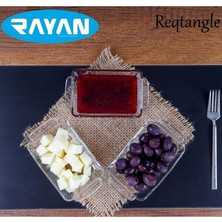 Royaleks Group Reqtangle Tekli Dikdörtgen Cam Kahvaltılık ROYALEKS-81484