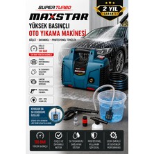 Maxstar 130 Bar 1400W Yüksek Basınçlı Oto Yıkama Makinesi 5 Metre Hortum Köpük Hazneli Full Set