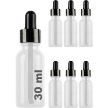 Brf Store Canarino Afracam 30 ml Metal Kapaklı Damlalık Dropper Şişesi Serum 30 cc Cam Şişe 6 Adet (Siyah Kapa