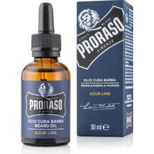Brf Store Canarino Proraso Beard Oil / Sakal Bakım Yağı Azure Lime, 30 ml | Macadamia ve Avokado Yağları, Kaşı