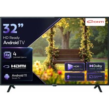 Brf Store Canarino Conti 32” Hd Ready Android Tv (CT32AN300H), Hdr, Dolby Vision & Atmos, Chromecast Built-In,