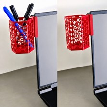 Brf Store Canarino Monitor Kalemlik – 3D Baskı Petek Desenli Laptop Kenar Altıgen Kalemlik-Kırmızı