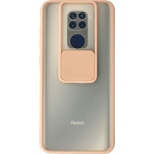 Royaleks Xiaomi Redmi Note 9 Kılıf Palm Buzlu Kamera Sürgülü Silikon - Pembe
