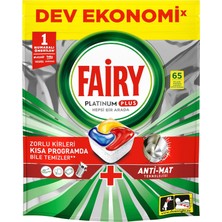 Brf Store Canarino Fairy Platinum Plus Hepsi Bir Arada Bulaşık Makinesi Deterjanı Kapsülü 65 Yıkama - Limon