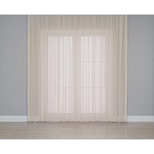 Brf Store Canarino Gauze Fabric Design Folded Bej Keten Plus Tül Perde 250 x 250