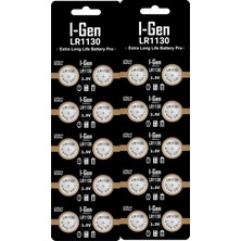 Brf Store Canarino I-Gen Batteries LR1130 1.5V Alkalin Düğme Pil (AG10, L1131, 389) (20'li Paket)