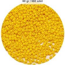 Royaleks Group Sarı Renk 4 mm Yaklaşık 660 Adet / 60 Gram Cam Boncuk Oya Yazma Bileklik ve Kolye