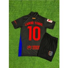 Legent Lady Barcelona 2024/25 Sezonu 10 Lamine Yamal Deplasman Çocuk Forması 2'li Set (Black 10)