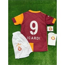 Legent Lady 5yıldızlı Gâlatâsarây 2026 Mauro.îcârd'î #9# Iç Saha Parçalı Çocuk Forması Şampiyonlar Ligi (Patch)