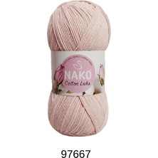 Hobi Dünyası Evim 1 Adet Nako Cotton Luks 100 Gram 330 Metre Yelek Atkı Bere Kazak Hırka Battaniye Renk: 97567